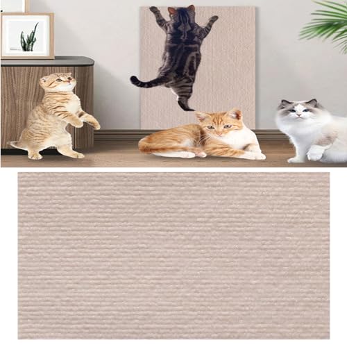 Cat Scratching Mat, Climbing Cat Scratcher, Climbing Cat Scratcher Mat,Cat Wall Scratcher,Trimmable Self-Adhesive Cat Scratcher,Cat Scratch Furniture Protector Couch,Wall (11.8 * 39.3in,Beige) von DANC