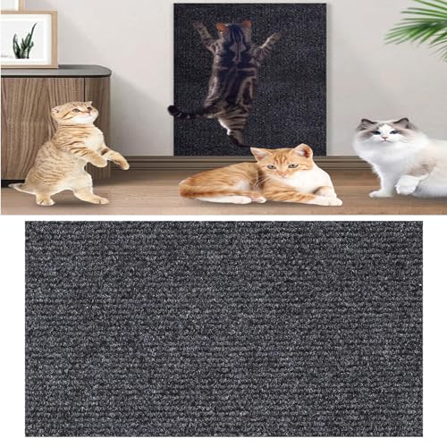 Cat Scratching Mat, Climbing Cat Scratcher, Climbing Cat Scratcher Mat,Cat Wall Scratcher,Trimmable Self-Adhesive Cat Scratcher,Cat Scratch Furniture Protector Couch,Wall (11.8 * 39.3in,Dark Gray) von DANC