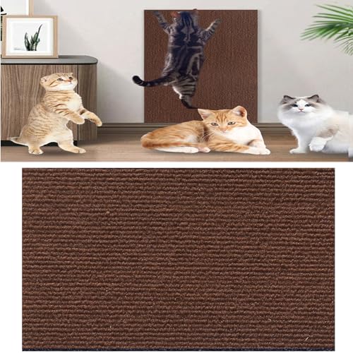 Cat Scratching Mat, Climbing Cat Scratcher, Climbing Cat Scratcher Mat,Cat Wall Scratcher,Trimmable Self-Adhesive Cat Scratcher,Cat Scratch Furniture Protector Couch,Wall (23.6 * 39.3in,Dark Brown) von DANC