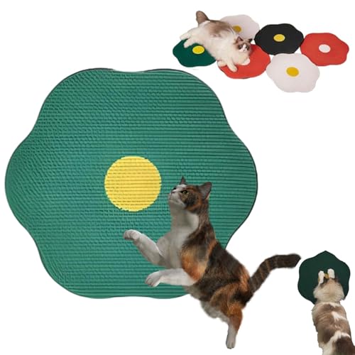 Flower Scratching Pad for Cats, Flower Scratching Pad for Cats on Wall, Cuddle Flower Pad, Cat Scratcher Wall Mounted Scratch Pad, Cat Scratching Mat Furniture Protector (Green) von DANC