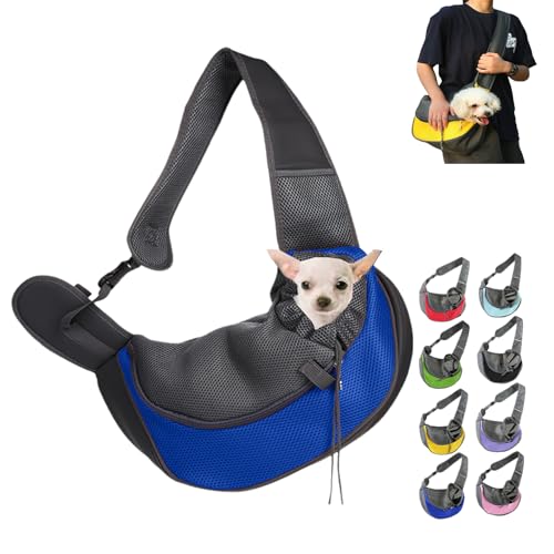 Pet Carrier - for Cats and Small Dogs, Portable Adjustable Breathable and Comfortable Soft-Sided Crossbody Pet Out travel Bag, Pet Carrier Shoulder Bag Backpack (L,Navy Blue) von DANC
