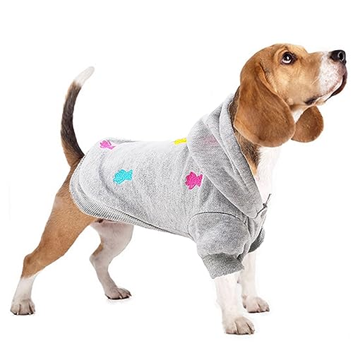 LeerKing Hundepullover Fleece Pullover Hoodie Pyjama Flauschiger Katzenpullover für kleine mittelgroße Hund Französische Bulldogge Kleidung Dackel Chihuahua L von LeerKing