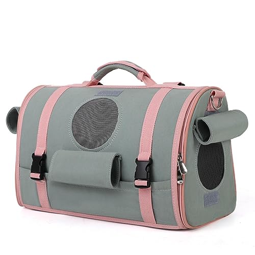 2 In 1 Katze Carrier Katze Rucksack Taschen Tragbare Atmungsaktive Haustier Träger Universal Reise Outdoor L grün von DANETI