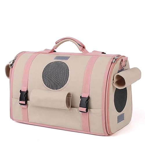 2 in 1 Katze Tragetasche Katze Rucksack Taschen Tragbare Atmungsaktive Haustier Träger Universal Reise Outdoor L cremefarben von DANETI