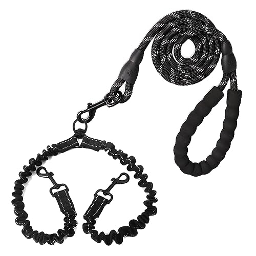 Anti-tangle zwei-wege-hundeleine, starke 2-wege-haustier-leine, seil, elastisch, verlängert, reflektierend, für doppeltzwillinge, kleine mittelgroße Anti-tangle zwei-wege-hundeleine, starke 2-wege-haustier-leine, seil, elastisch, verlängert, reflektierend, für doppeltzwillinge, kleine mittelgroße von DANETI