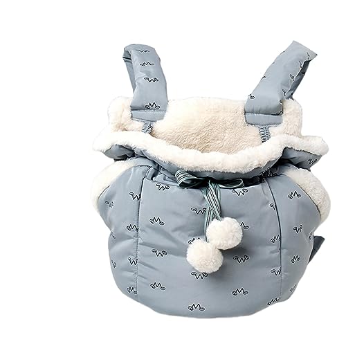 Katzentragetasche, warm, für kleine Katzen, Hunde, Rucksack, Winter, für Outdoor, Haustier, hängende Brusttaschen, 2–5 kg, Blau von DANETI