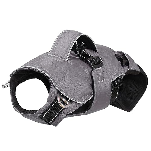 Multifunktionale Hundetasche Geschirr 4 in 1 Welpen Katze Geschirr Weste Out Bike Haustier Schulter Rucksack Haustier Tragetasche Hundetragetasche Grau S von DANETI