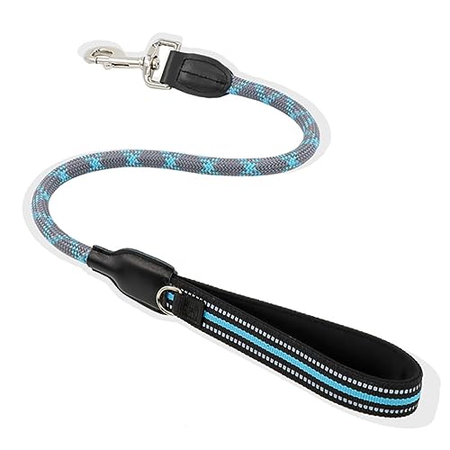 Trainingsleine, reflektierend, Doppelkopf, verstellbar, für mittelgroße und große Hunde, Nylonseil, Spaziergänge für Haustiere, Breite 1,0 cm, Blau Trainingsleine, reflektierend, Doppelkopf, verstellbar, für mittelgroße und große Hunde, Nylonseil, Spaziergänge für Haustiere, Breite 1,0 cm, Blau von DANETI