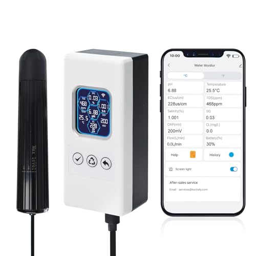 7-in-1 Smart Wasserqualitäts-Tester, Wireless WiFi Wasser-Monitor pH/ORP/TDS/EC/Salinität/SG/Temperatur, Wasserqualitäts-Messgerät mit App-Anbindung & Echtzeit-Alarmen für Aquarium Salzwasser-Aquarium 7-in-1 Smart Wasserqualitäts-Tester, Wireless WiFi Wasser-Monitor pH/ORP/TDS/EC/Salinität/SG/Temperatur, Wasserqualitäts-Messgerät mit App-Anbindung & Echtzeit-Alarmen für Aquarium Salzwasser-Aquarium von DANOPLUS