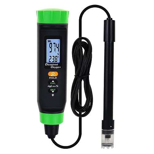 Digitales, wiederaufladbares Messgerät für gelösten Sauerstoff | Präziser DO-Tester mit selbstschwimmender Sonde, langem Kabel, LCD und umweltfreundlicher Batterie | Ideal für Fischtanks, Hydrokulture Digitales, wiederaufladbares Messgerät für gelösten Sauerstoff | Präziser DO-Tester mit selbstschwimmender Sonde, langem Kabel, LCD und umweltfreundlicher Batterie | Ideal für Fischtanks, Hydrokulture von DANOPLUS