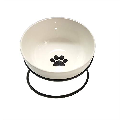 DANXQ Bodenstehender runder Eisen-Futternapf für Katzen, Hunde, Kaninchen, Keramik, 14 x 8,7 cm von DANXQ