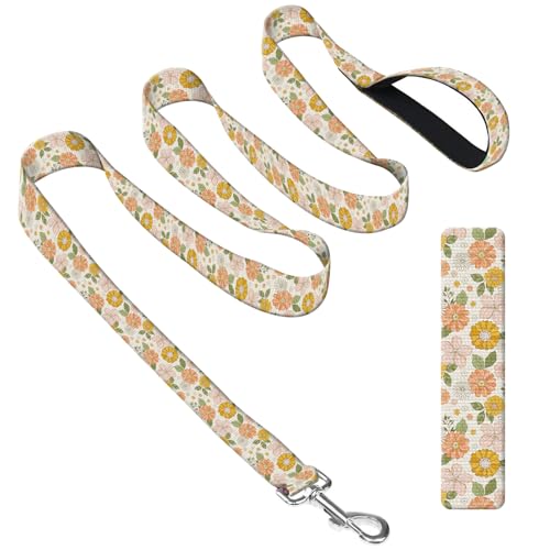 DAORJWL Hundeleine mit Neoprengriff, Hundetrainingsleine, 1,8 m, niedlich, langlebig, Polyester, für mittelgroße und große Hunde, Boho, rosa Blumenmuster DAORJWL Hundeleine mit Neoprengriff, Hundetrainingsleine, 1,8 m, niedlich, langlebig, Polyester, für mittelgroße und große Hunde, Boho, rosa Blumenmuster von DAORJWL