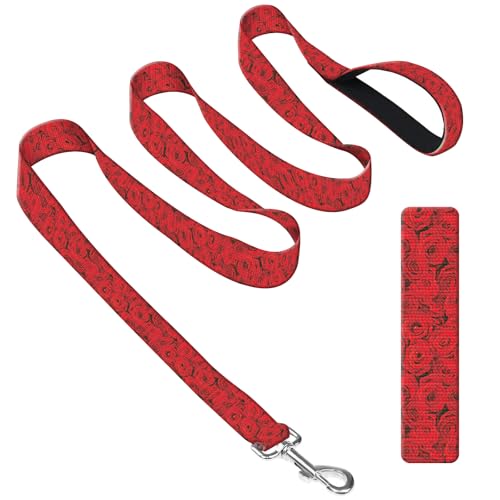 DAORJWL Hundeleine mit Neoprengriff, Hundetrainingsleine, 1,8 m, niedlich, langlebig, Polyester, für mittelgroße und große Hunde, luxuriöse rote Rose DAORJWL Hundeleine mit Neoprengriff, Hundetrainingsleine, 1,8 m, niedlich, langlebig, Polyester, für mittelgroße und große Hunde, luxuriöse rote Rose von DAORJWL