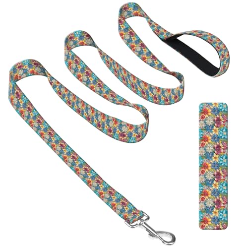 DAORJWL Hundeleine mit Neoprengriff, Hundetrainingsleine, 1,8 m, niedlich, langlebig, Polyester, für mittelgroße und große Hunde, luxuriöses Blumenmuster DAORJWL Hundeleine mit Neoprengriff, Hundetrainingsleine, 1,8 m, niedlich, langlebig, Polyester, für mittelgroße und große Hunde, luxuriöses Blumenmuster von DAORJWL