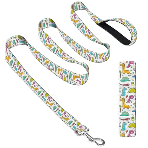DAORJWL Hundeleine mit Neoprengriff, Hundetrainingsleine, 1,8 m, niedlich, langlebig, Polyester, für mittelgroße und große Hunde, niedlicher Dinosaurier DAORJWL Hundeleine mit Neoprengriff, Hundetrainingsleine, 1,8 m, niedlich, langlebig, Polyester, für mittelgroße und große Hunde, niedlicher Dinosaurier von DAORJWL