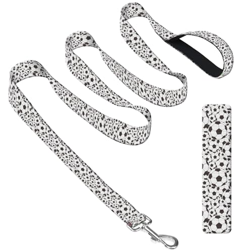 DAORJWL Hundeleine mit Neoprengriff, Hundetrainingsleine, 1,8 m, niedlich, langlebig, Polyester, für mittelgroße und große Hunde, niedlicher Fußball DAORJWL Hundeleine mit Neoprengriff, Hundetrainingsleine, 1,8 m, niedlich, langlebig, Polyester, für mittelgroße und große Hunde, niedlicher Fußball von DAORJWL