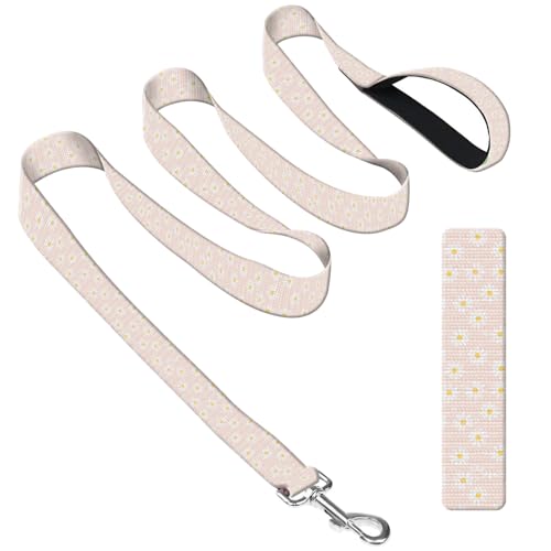 DAORJWL Hundeleine mit Neoprengriff, Hundetrainingsleine, 1,8 m, niedlich, langlebig, Polyester, für mittelgroße und große Hunde, niedliches weißes Blumenmuster DAORJWL Hundeleine mit Neoprengriff, Hundetrainingsleine, 1,8 m, niedlich, langlebig, Polyester, für mittelgroße und große Hunde, niedliches weißes Blumenmuster von DAORJWL