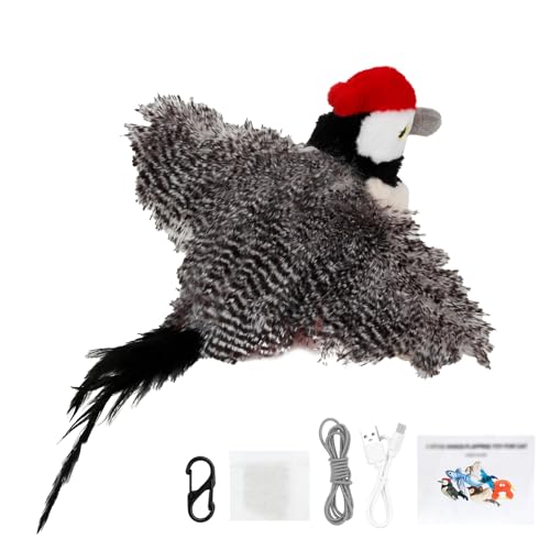 DAOUZL Katzenspielzeug Vogel, Flappy Bird Cat Toy, Interaktives Katzenspielzeug, vogelspielzeug für Katzen mit Katzenminze, 3 Vibrationsmodi DAOUZL Katzenspielzeug Vogel, Flappy Bird Cat Toy, Interaktives Katzenspielzeug, vogelspielzeug für Katzen mit Katzenminze, 3 Vibrationsmodi von DAOUZL