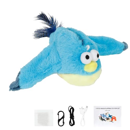 DAOUZL Katzenspielzeug Vogel, Flappy Bird Cat Toy, Interaktives Katzenspielzeug, vogelspielzeug für Katzen mit Katzenminze, 3 Vibrationsmodi DAOUZL Katzenspielzeug Vogel, Flappy Bird Cat Toy, Interaktives Katzenspielzeug, vogelspielzeug für Katzen mit Katzenminze, 3 Vibrationsmodi von DAOUZL