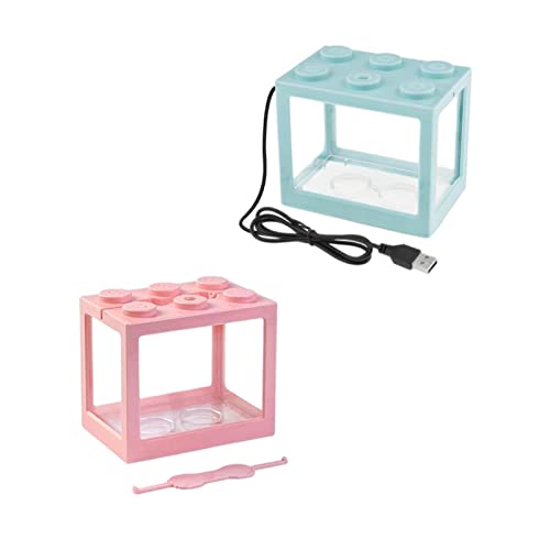 DAPERCI 2 STÜCKE Tank, Desktop-Mikrolandschaftsaquarium mit überlagerten stapelbaren Bausteinen Aquarium Dekoration DAPERCI 2 STÜCKE Tank, Desktop-Mikrolandschaftsaquarium mit überlagerten stapelbaren Bausteinen Aquarium Dekoration von DAPERCI