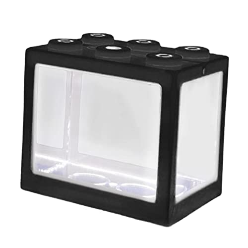 DAPERCI Mini-Aquarium, Aquarium mit Beleuchtung for Mooskugeln, Schildkröten, Reptilien, Büro- und Heimtischdekoration Aquarium Dekoration (Color : Nero) von DAPERCI