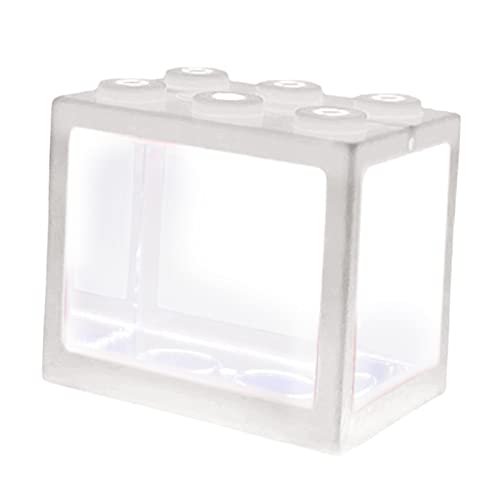 DAPERCI Mini-Aquarium, Aquarium mit Beleuchtung for Mooskugeln, Schildkröten, Reptilien, Büro- und Heimtischdekoration Aquarium Dekoration (Color : White) von DAPERCI