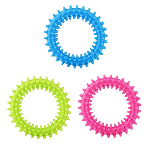 DAQUSU 3Pcs Welpe Zähne Kauen Spielzeug Naturkautschuk Spielzeug Kleiner Hund Ring 360° Oral Zähne Beruhigen Jucken Welpe Kauen für mittlere kleine Hunde DAQUSU 3Pcs Welpe Zähne Kauen Spielzeug Naturkautschuk Spielzeug Kleiner Hund Ring 360° Oral Zähne Beruhigen Jucken Welpe Kauen für mittlere kleine Hunde von DAQUSU
