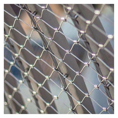 DARANCA Edelstahl-Drahtseilgeflecht – Flexibles Sicherheitsnetz for Balkone, Treppen, Gärten, Tiergehege und dekorative Zaunanwendungen, 1 ㎡(7cm) von DARANCA