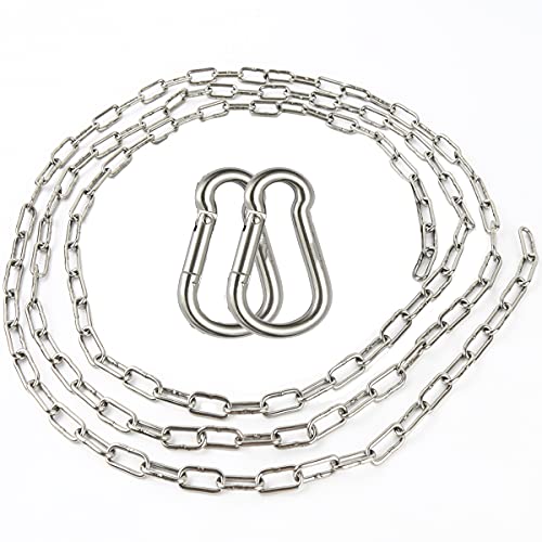 DARENYI 2m Edelstahlkette 4mm Rostfreier Stahl Kette Verl?ngerungskette f¨¹r f¨¹r H?ngesessel, H?ngestuhl und H?ngematte, Sandsacketc, mit Zwei Karabiner DARENYI 2m Edelstahlkette 4mm Rostfreier Stahl Kette Verl?ngerungskette f¨¹r f¨¹r H?ngesessel, H?ngestuhl und H?ngematte, Sandsacketc, mit Zwei Karabiner von DARENYI