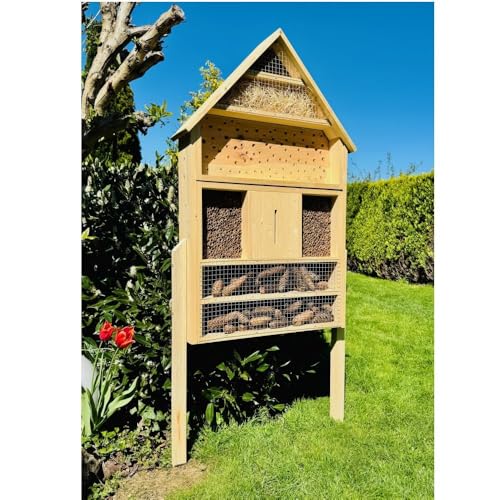 DARLUX Garten Holz Insektenhotel XXL Wildbienen-Nisthilfe Insektenhaus Natur Freistehend DARLUX Garten Holz Insektenhotel XXL Wildbienen-Nisthilfe Insektenhaus Natur Freistehend von DARLUX