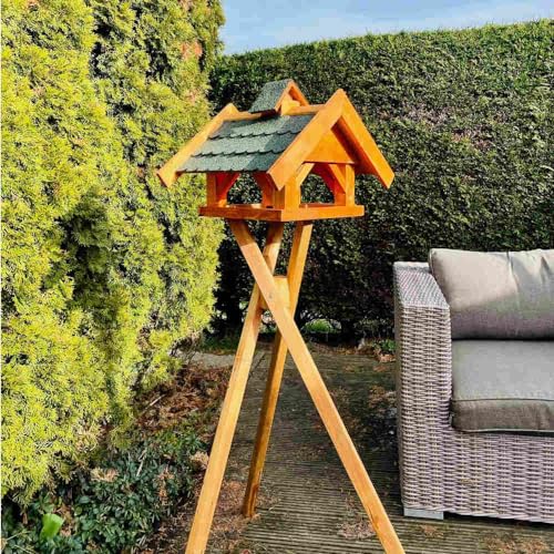 DARLUX handgefertigtes rechteckiges Vogel Futter Haus L Vogelhaus mit Ständer für den Balkon oder Garten in Braun/Grün DARLUX handgefertigtes rechteckiges Vogel Futter Haus L Vogelhaus mit Ständer für den Balkon oder Garten in Braun/Grün von DARLUX