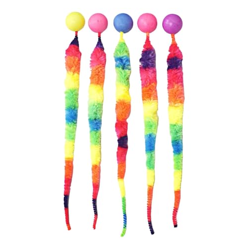 DASHIELL Hüpfball mit Schwanz, Katzenspielzeug, interaktiver Katzenball mit Schwanz - 5 Stück Katzen-Hüpfbälle mit Regenbogenwurm,Interaktive Katzenbälle, Katzenübungsspielzeug, Katzenspielzeug für DASHIELL Hüpfball mit Schwanz, Katzenspielzeug, interaktiver Katzenball mit Schwanz - 5 Stück Katzen-Hüpfbälle mit Regenbogenwurm,Interaktive Katzenbälle, Katzenübungsspielzeug, Katzenspielzeug für von DASHIELL