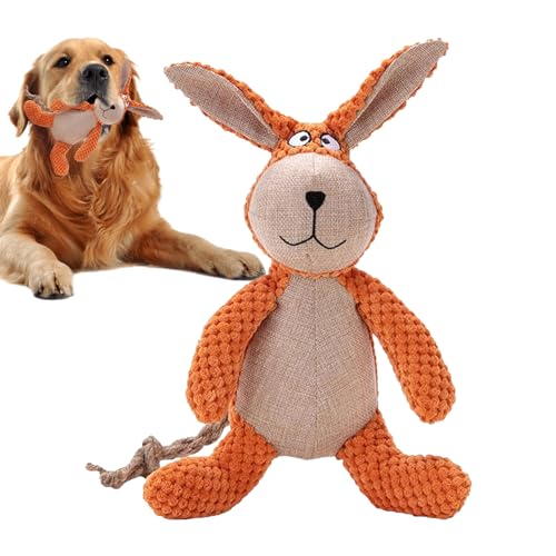 DASHIELL Hundespielzeug Kaninchen,Kaninchen-Hundespielzeug | Quietschtier-Hundespielzeug | Wiederverwendbarer quietschender Hundeplüsch, Zahnreinigungsspielzeug für Hunde, Heimtierbedarf für kleine, von DASHIELL