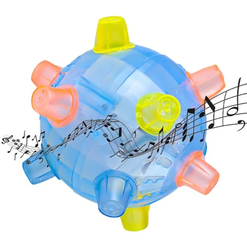 DASHIELL Interaktiver Springender Hundeball,LED-Jumping-Aktivierungsball - LED-Sprung-Aktivierungsball mit Licht und Musik | Leuchtendes, kreatives Puzzle-Haustierballspielzeug für Welpen, Hunde, von DASHIELL