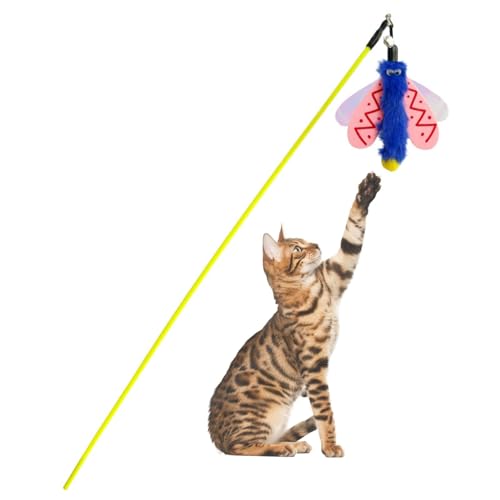 DASHIELL Katzenstab für Hauskatzen, Katzen-Stäbchen - Katzenstabspielzeug mit Glocke | Libellen-Katzenstab-Spielzeug, interaktives Haustier-Spielspielzeug, Katzen-Teaser-Zauberstab für Hauskatzen zum DASHIELL Katzenstab für Hauskatzen, Katzen-Stäbchen - Katzenstabspielzeug mit Glocke | Libellen-Katzenstab-Spielzeug, interaktives Haustier-Spielspielzeug, Katzen-Teaser-Zauberstab für Hauskatzen zum von DASHIELL