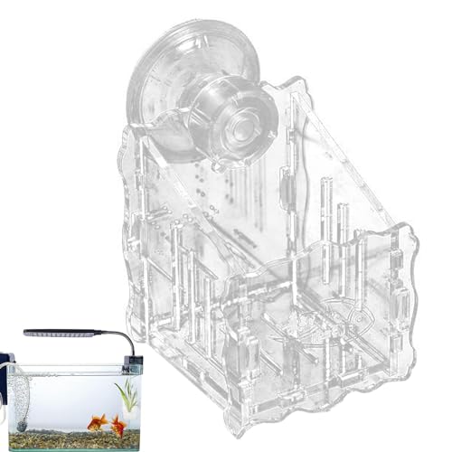 DASHIELL Pflanzgefäß mit Saugnapf, Pflanzenhalter für Aquarien - Aquarium-Pflanzgefäß, Acryl-Aquarium-Pflanzenhalter - Transparenter Blumentopf für Aquarien mit Saugnapf, von DASHIELL