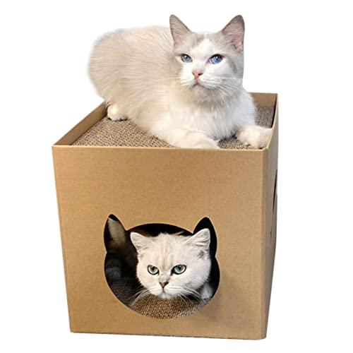 Katzenhaus Aus Pappe, Verschleißfestes Katzenhaus Mit Kratzpads, Vertikales Doppelschichtiges Übereinanderliegendes Katzennest, Katzenkratzer-Lounge Für Innenversteck Für Katzentiere Katzenhaus Aus Pappe, Verschleißfestes Katzenhaus Mit Kratzpads, Vertikales Doppelschichtiges Übereinanderliegendes Katzennest, Katzenkratzer-Lounge Für Innenversteck Für Katzentiere von DASHIELL