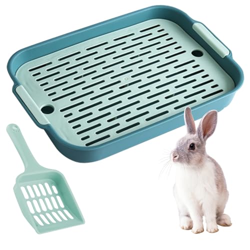 Kaninchen Toilette mit Schaufel, Hasentoilette Klein Katzentoilette Kunststoff Gitterrost Kaninchen Klo Hamster Toilette Meerschweinchen Toilette Rabbit Litter Box Kaninchen Toilette mit Schaufel, Hasentoilette Klein Katzentoilette Kunststoff Gitterrost Kaninchen Klo Hamster Toilette Meerschweinchen Toilette Rabbit Litter Box von DASHUAIGE