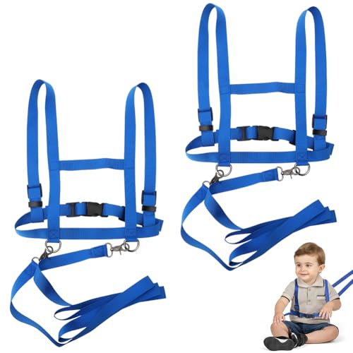 DASIAUTOEM 2 Stück Pferdegeschirr für Kinder, Pferdeleine zum Spielen für Kinder Zaumzeug Skifahren Rollenspiel Zubehör für Spielpferd Pferdeleinen Größenverstellbare (Blau) von DASIAUTOEM