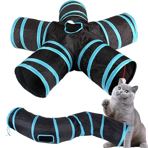 Cat Toys,Collapsible Cat Tunnels for Indoor Cats,Kitten Toys Cat Tubes and Tunnels Interactive Cat Toy Mouse Crinkle Balls for Cats Puppies,C von DATOZA