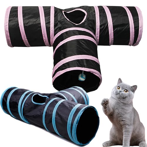 Cat Toys,Collapsible Cat Tunnels for Indoor Cats,Kitten Toys Cat Tubes and Tunnels Interactive Cat Toy Mouse Crinkle Balls for Cats Puppies,D von DATOZA