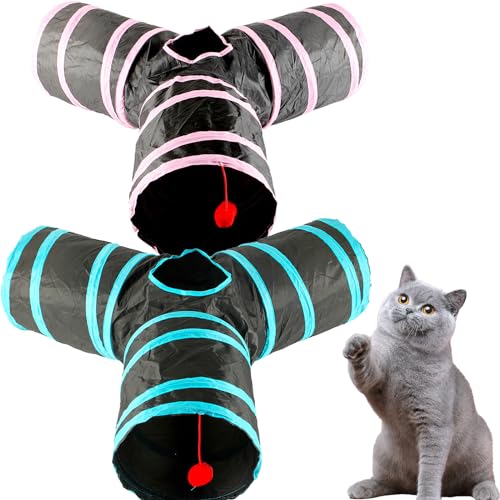 Cat Toys,Collapsible Cat Tunnels for Indoor Cats,Kitten Toys Cat Tubes and Tunnels Interactive Cat Toy Mouse Crinkle Balls for Cats Puppies,E von DATOZA