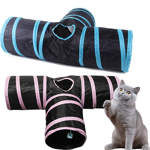 Cat Tunnel for Indoor Cats Large,with Play Ball Collapsible Interactive Peek Hole Pet Tube Toys,Puppy,Kitten,Rabbit,B von DATOZA