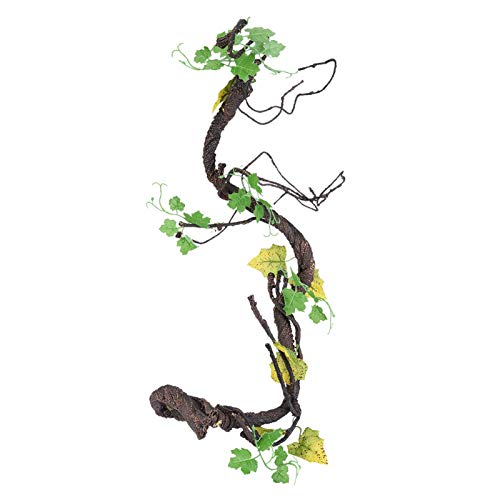 DAUERHAFT Künstliche Reptilien Rebe, Flexible Bend-A-Branch, Dschungel Forest Bend Branch Terrarium Käfig Dekor für Eidechsen Schlange (S, L)(Grün) von DAUERHAFT