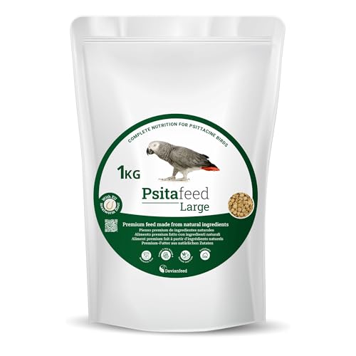 Psitafeed Large - Futter mit Insektenprotein für Papageien und Kakadus 1 kg mit Apfel, Orange und Birne - Herstellung und Zucht in Europa - Davianfeed von DAVIANFEED