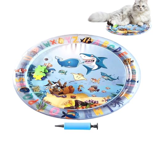 DAWCBVJQ Katzenwassermatte, Hundwassermatte,Interaktive Katzenspiel Mat | Sensorisches Wasser mit Fisch, Anreicherungskühlkissen für Innenaktivitäten im Freien im Freien DAWCBVJQ Katzenwassermatte, Hundwassermatte,Interaktive Katzenspiel Mat | Sensorisches Wasser mit Fisch, Anreicherungskühlkissen für Innenaktivitäten im Freien im Freien von DAWCBVJQ