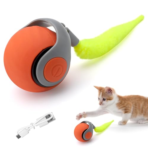 DAWRIS Speedy Tail 2.0, Katzenspielzeug, 2025 Neuer magischer Ball für Hunde, automatisch beweglicher Katzenball, wiederaufladbar, intelligenter Katzenspielzeugball, Selbstbeschäftigung mit von DAWRIS