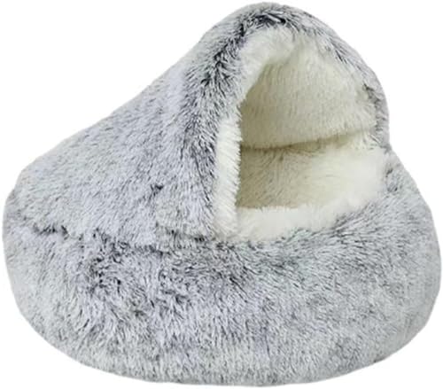 Weiche Katzenhütte, pelzige Katzenhütte für den Innenbereich, halbgeschlossene, runde, halbgeschlossene, weiche Plüsch-Katzenhütte, runde Katzenmatte, runder Hundekorb, weiche Häute, Anti-Stress-Hütte Weiche Katzenhütte, pelzige Katzenhütte für den Innenbereich, halbgeschlossene, runde, halbgeschlossene, weiche Plüsch-Katzenhütte, runde Katzenmatte, runder Hundekorb, weiche Häute, Anti-Stress-Hütte von DAXXIN