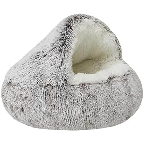 Weiche Katzenhütte, pelzige Katzenhütte für den Innenbereich, halbgeschlossene, runde, halbgeschlossene, weiche Plüsch-Katzenhütte, runde Katzenmatte, runder Hundekorb, weiche Häute, Anti-Stress-Hütte Weiche Katzenhütte, pelzige Katzenhütte für den Innenbereich, halbgeschlossene, runde, halbgeschlossene, weiche Plüsch-Katzenhütte, runde Katzenmatte, runder Hundekorb, weiche Häute, Anti-Stress-Hütte von DAXXIN