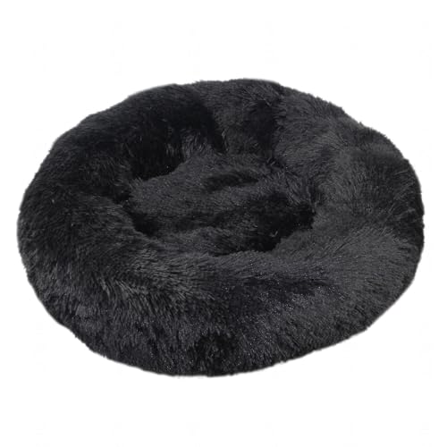 DAYKETNE Donut-Hundebett, Groß, Waschbares Katzen-/Kätzchenbett, D: 40–120 cm, Einfarbiger, Flauschiger Plüsch-Hundekorb mit Rutschfester Unterseite,Black-90CM DAYKETNE Donut-Hundebett, Groß, Waschbares Katzen-/Kätzchenbett, D: 40–120 cm, Einfarbiger, Flauschiger Plüsch-Hundekorb mit Rutschfester Unterseite,Black-90CM von DAYKETNE